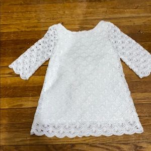 Genuine Kids OSHKOSH white lace 2 layer dress!